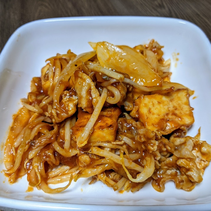 厚揚げと豚肉のチリソース(ポークチャップ風)